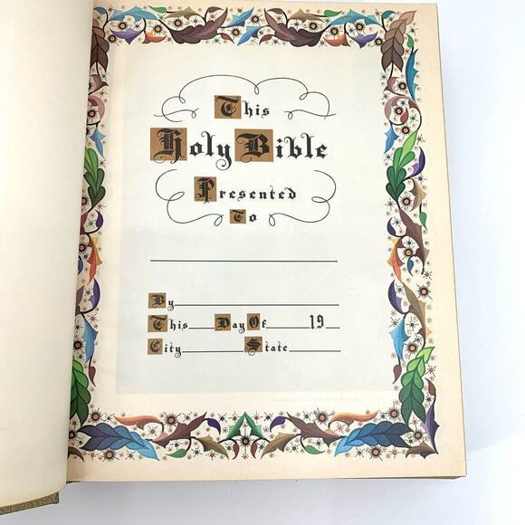 Copyright 1971 Ornate Holy Bible King James Master Reference Heirloom Edition - Picture 10 of 16